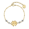 Bracciale Donna Portafortuna Brosway In Acciaio Dorato Con Quadrifoglio E Cristalli Bianchi