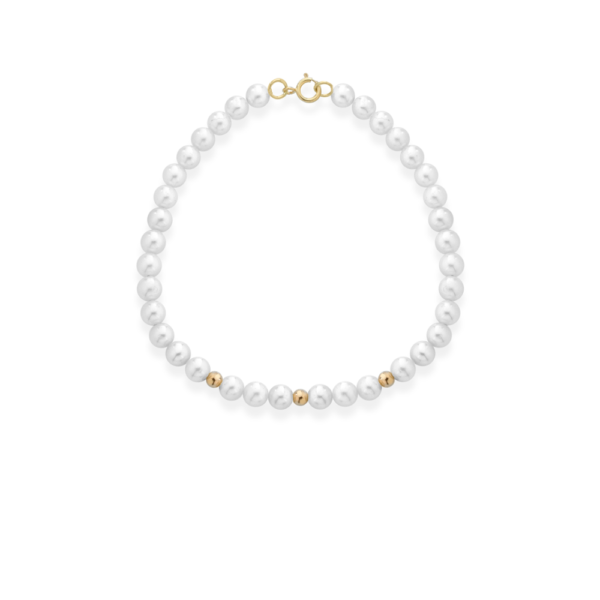 Bracciale Perle Donna Kioto Con Sfere In Oro Giallo 9 Kt