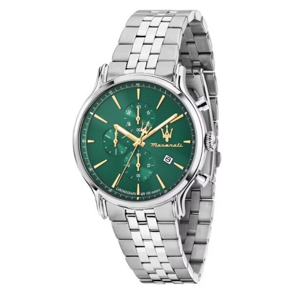 Orologio Uomo Cronografo Maserati Epoca In Acciaio Silver Al Quarzo