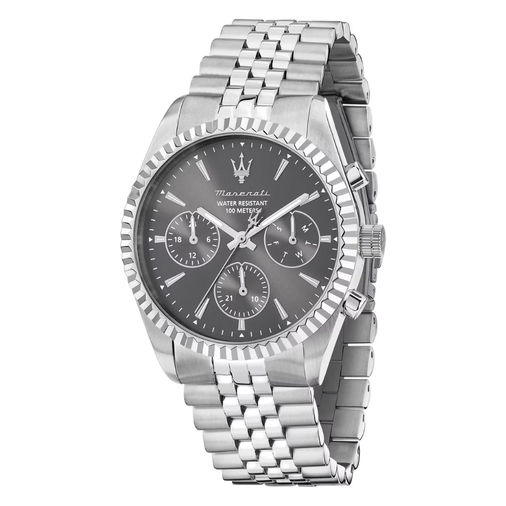 Orologio Uomo Maserati Multifunzione Competizione In Acciaio Silver