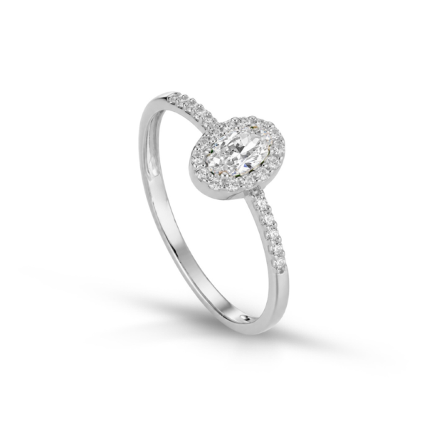 Anello Donna Kate Igold In Oro Bianco 9 Kt Con Zirconi Bianchi