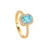Anello Donna Kate Igold In Oro Giallo 9 Kt Con Zircone Acqumarina E Bianchi 4 - Verre Gioielli Anello Donna Kate Igold In Oro Giallo 9 Kt Con Zircone Acqumarina E Bianchi 1 Verre Gioielli - l'istituzione del gioiello