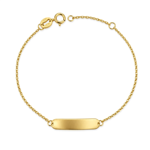 Bracciale Baby Igold In Oro Giallo 9 Kt Con Piastra Personalizzabile