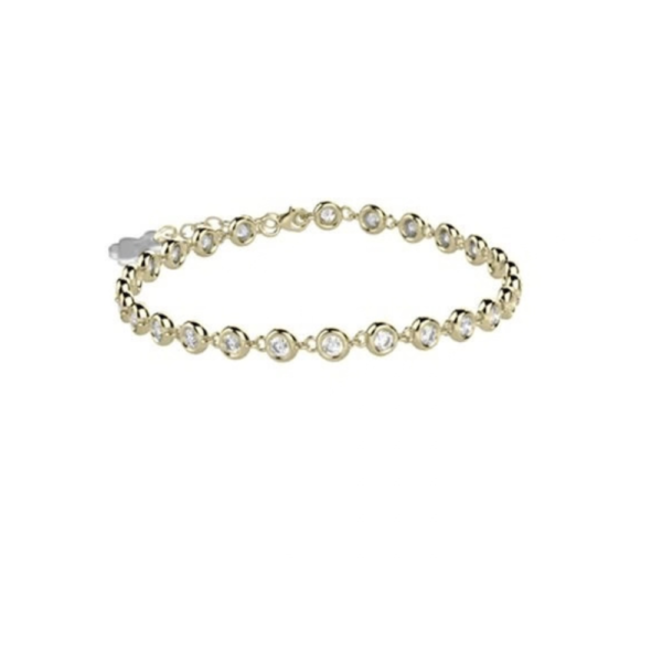 Bracciale Baby Tennis Nanan In Argento 925 Dorato E Zirconi Bianchi