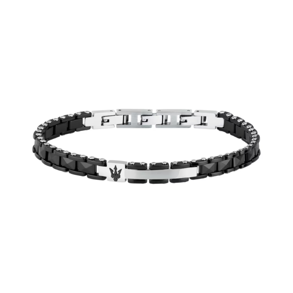 Bracciale Uomo Maserati In Acciaio Silver E Ceramica Nera