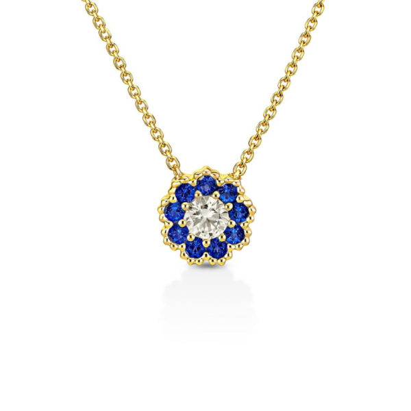 Collana Donna Igold Fantasia In Oro Giallo 9 Kt Con Zirconi Blu E Bianchi