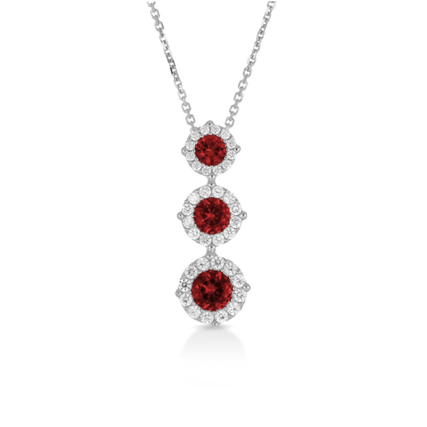 Collana Donna Igold In Oro Bianco 9 Kt Con Zirconi Rossi E Bianchi