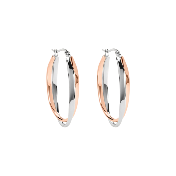 Orecchini A Cerchio Stroili Sunrise In Acciaio Bicolore Silver E Rosé