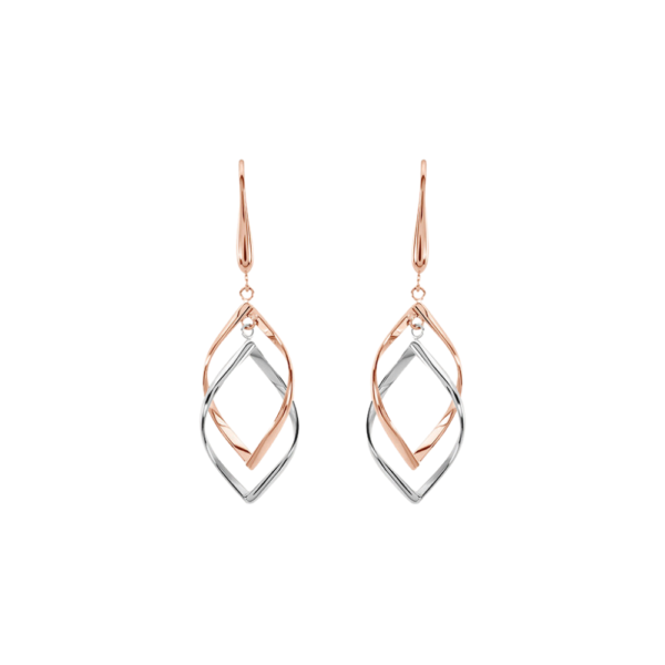 Orecchini Pendenti Stroili Sunrise In Acciaio Bicolore Silver E Rosé