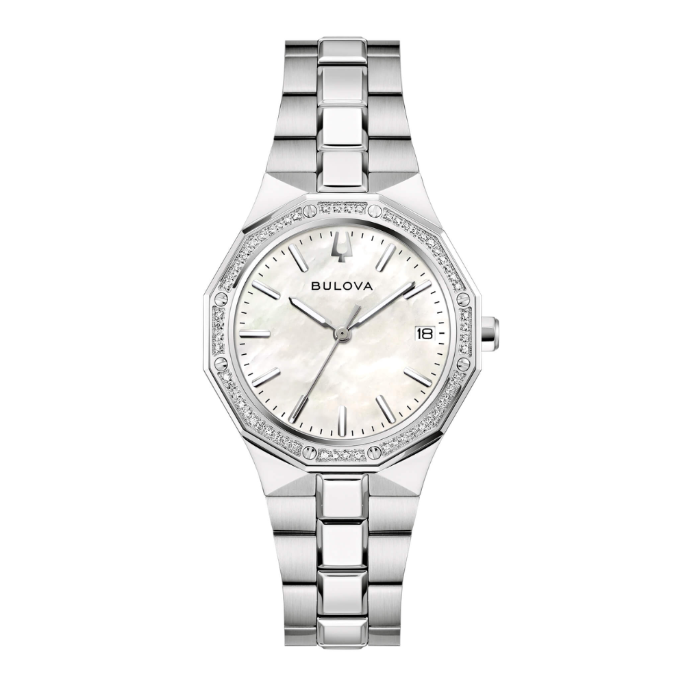 Orologio Donna Bulova Octagon Lady Diamond In Acciaio Silver