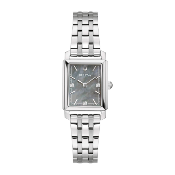 Orologio Donna Bulova Sutton Tank In Acciaio Silver E Diamanti 3 - Verre Gioielli Orologio Donna Bulova Sutton Tank In Acciaio Silver E Diamanti