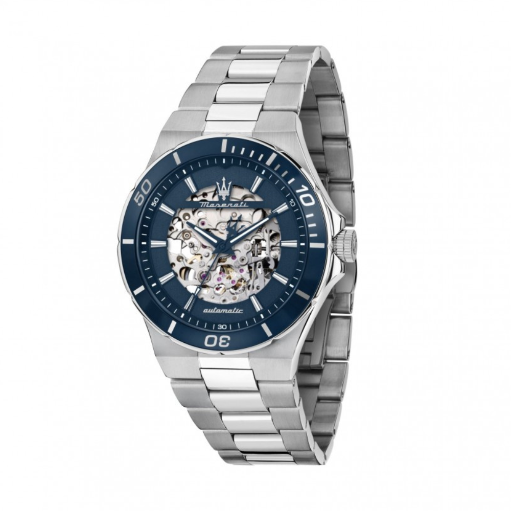 Orologio Uomo Automatico Sfida Maserati In Acciaio Silver