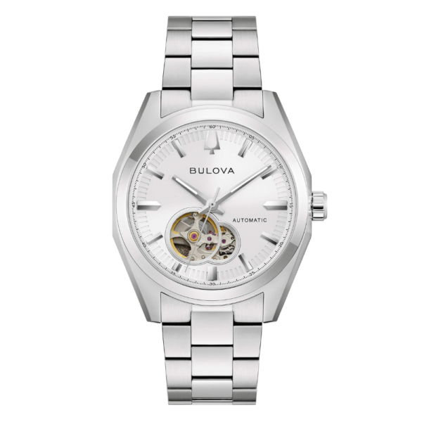 Orologio Uomo Automatico Surveyor Bulova In Acciaio Silver 3 - Verre Gioielli Orologio Uomo Automatico Surveyor Bulova In Acciaio Silver