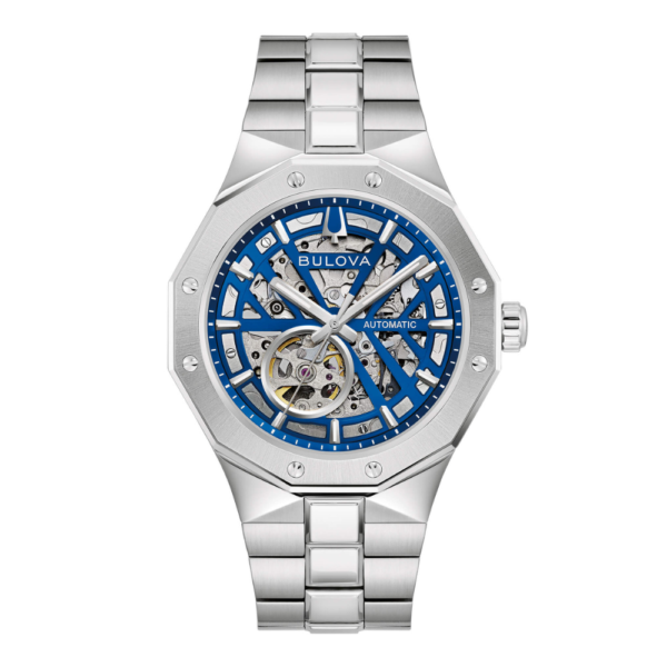 Orologio Uomo Bulova Automatico Octagon Prestige In Acciaio Silver 3 - Verre Gioielli Orologio Uomo Bulova Automatico Octagon Prestige In Acciaio Silver