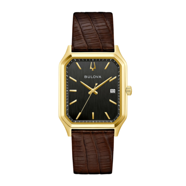 Orologio Uomo Bulova Tony Bennet In Acciaio Placcato Oro Giallo E Pelle Marrone