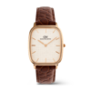 Orologio Uomo Daniel Wellington Marlon Brown Croc In Acciaio Rosato E Pelle Marrone