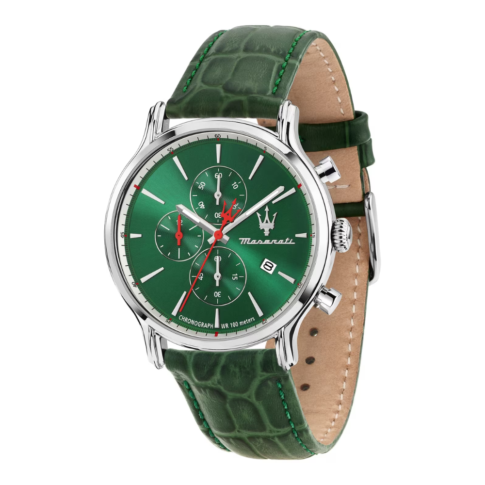 Orologio Uomo Maserati Epoca In Pelle Verde E Acciaio Epoca