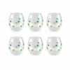 Set 6 Bicchieri Acqua Wd Lifestile In Vetro Con Decori Verdi