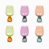 Set 6 Bicchieri Bibita Wd Lifestyle In Vetro Soffiato Multicolor