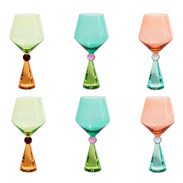 Set 6 Calici Cocktail Wd Lifestyle In Vetro Soffiato Multicolore